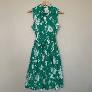J.Crew Green Floral Dress
